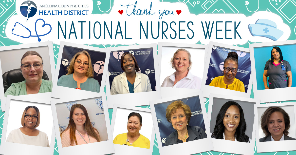 National Nurses Week graphic featuring photos of ACCHD nurses.